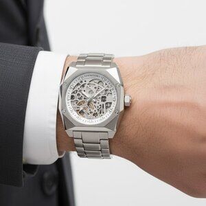 NWT Authentic Heritor Elliott Automatic Silver Dial Men's Watch